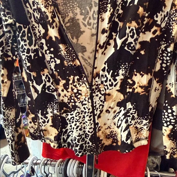 Joseph Ribkoff Black and Tan Patterned Jacket - Picture 3 of 4